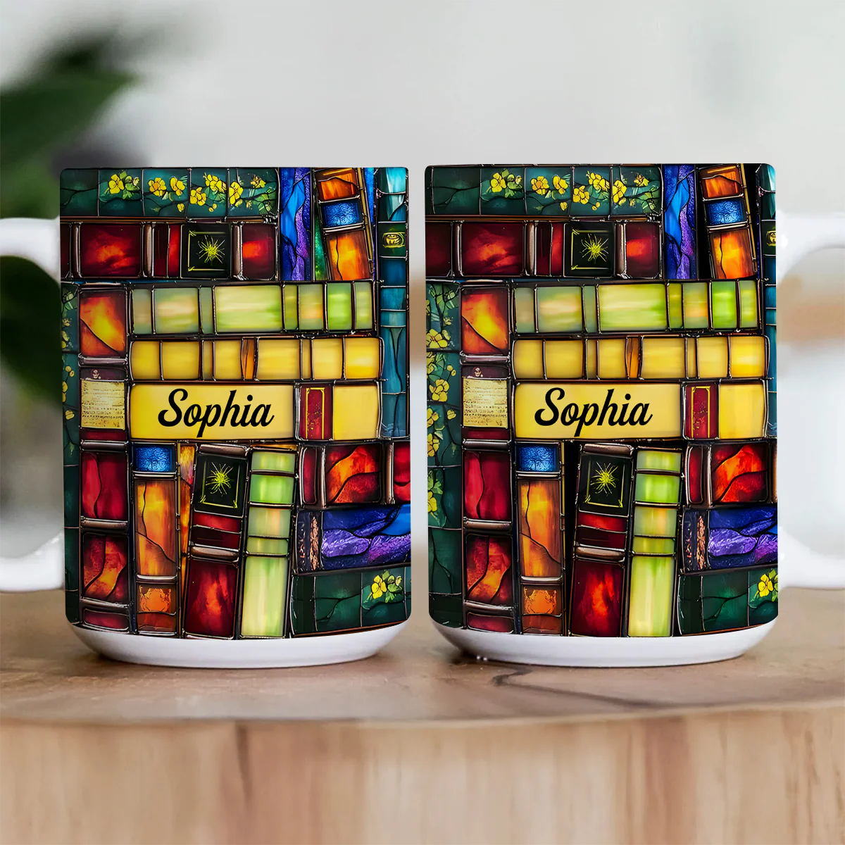 Colorful Books Dream - Personalized White Edge-to-Edge Mug - Gift For Book Lovers, Readers, Women HN02 - Image 3