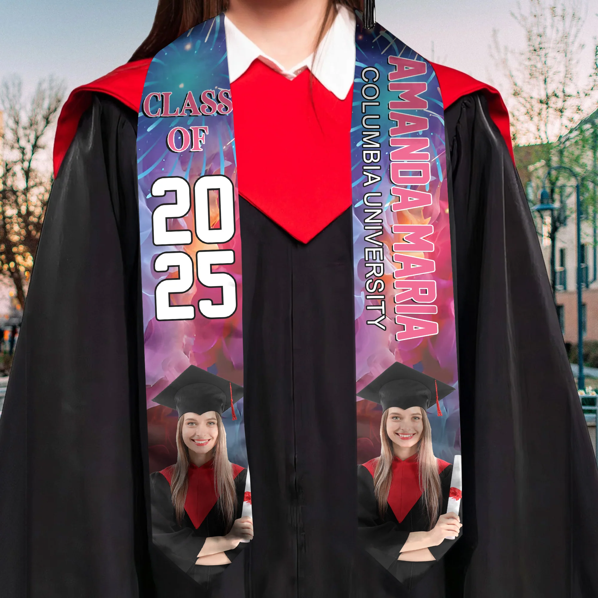 Congratulation Graduation - Personalized Graduation Stoles - Graduation Gift, Senior Gift | Custom Photo NH96