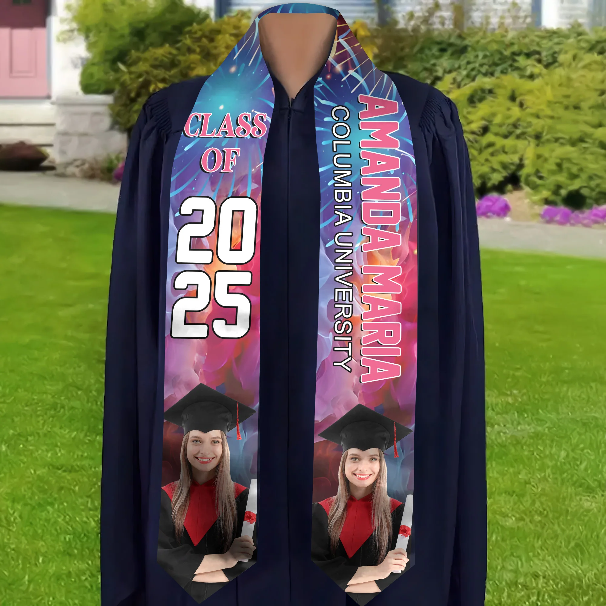 Congratulation Graduation - Personalized Graduation Stoles - Graduation Gift, Senior Gift | Custom Photo NH96 - Image 3