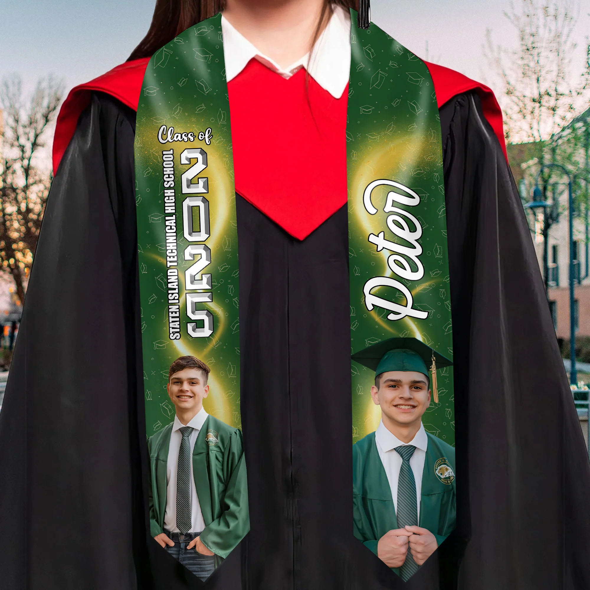 Congratulations, Best Wishes For Your Next Adventure - Personalized Graduation Stoles - Graduation Gift, Senior Gift | Custom Photo NH96