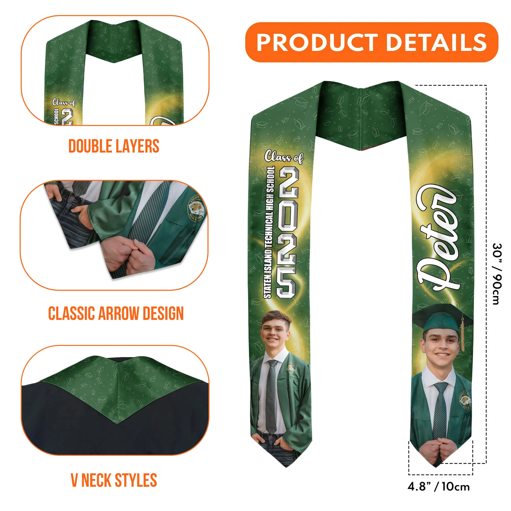 Congratulations, Best Wishes For Your Next Adventure - Personalized Graduation Stoles - Graduation Gift, Senior Gift | Custom Photo NH96 - Image 5