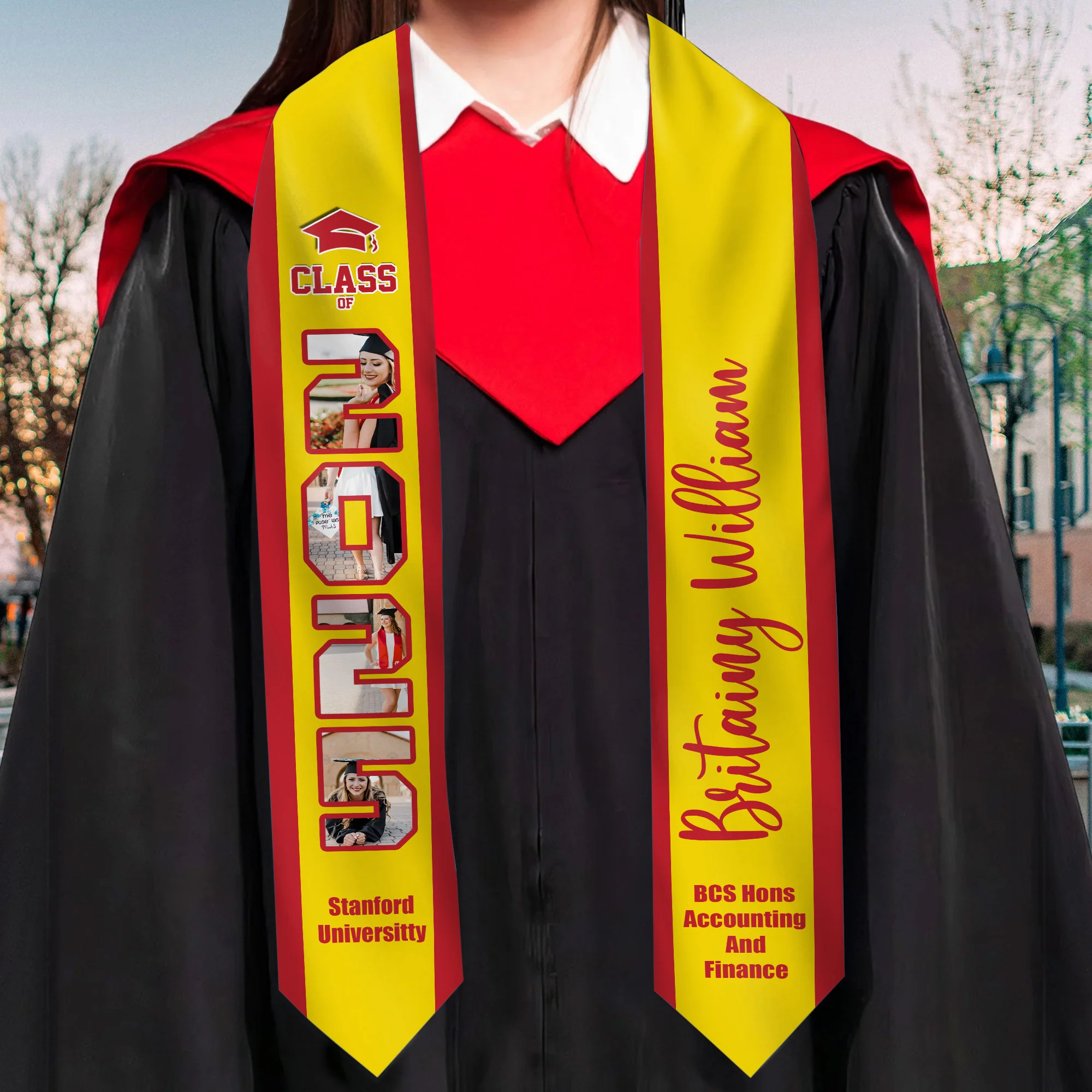 Congratulations Class of 2025 - Personalized Graduation Stoles - Graduation Gift, Senior Gift | Custom Photo NH96