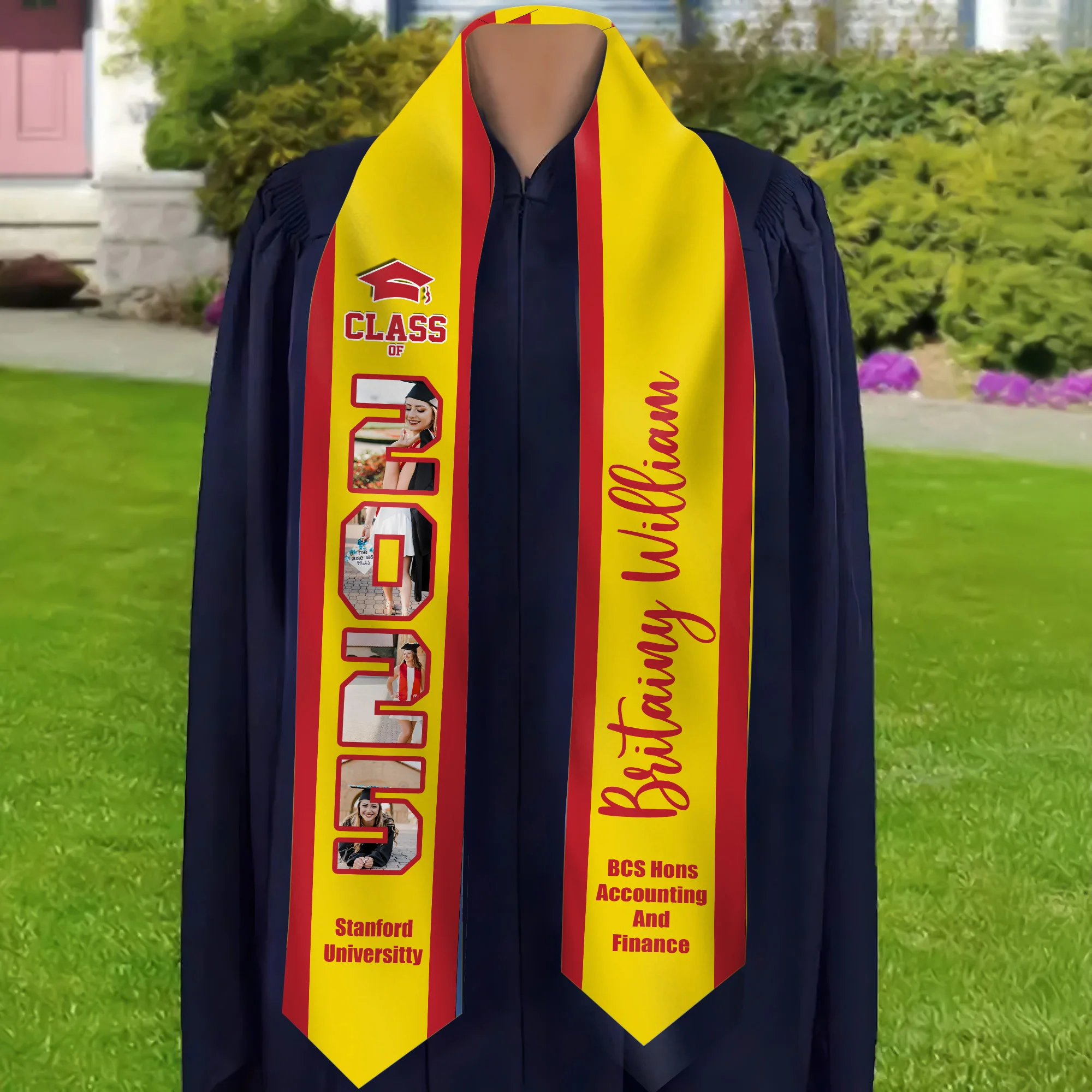 Congratulations Class of 2025 - Personalized Graduation Stoles - Graduation Gift, Senior Gift | Custom Photo NH96 - Image 3