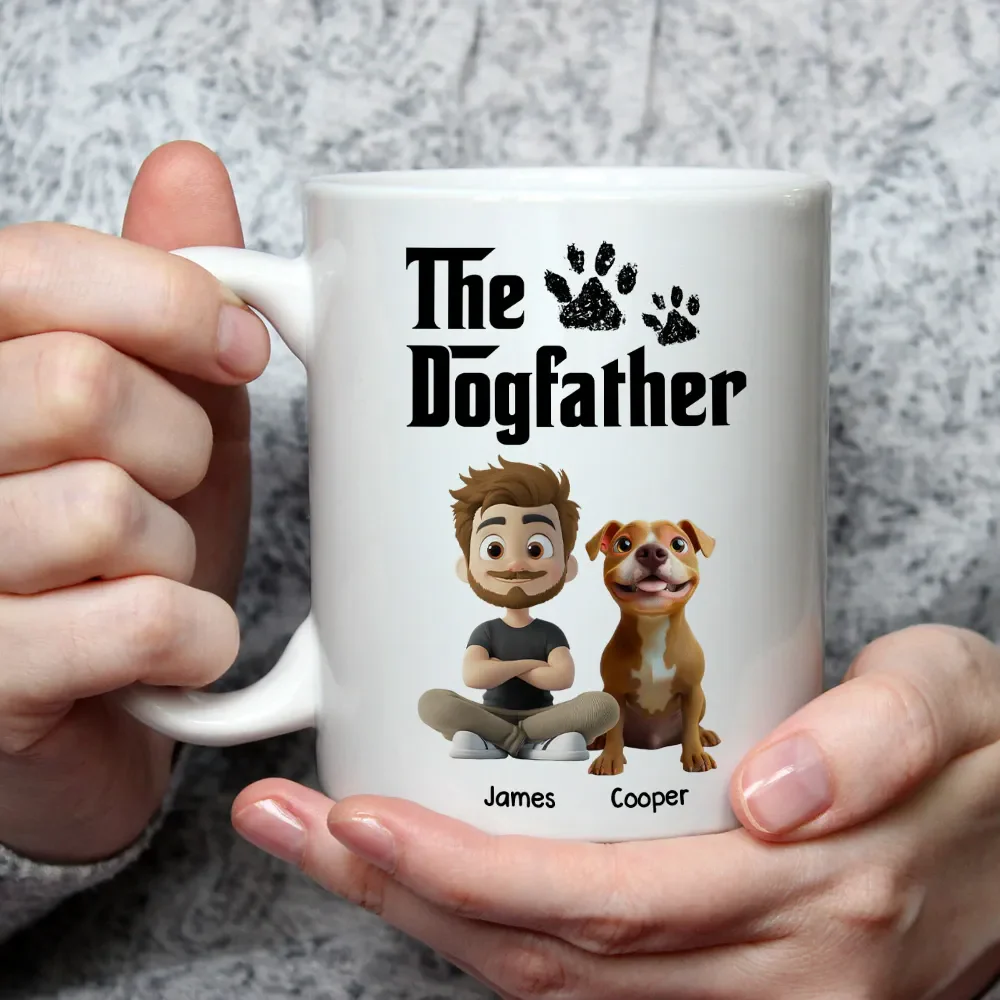 Cool Dog Father - Personalized White Mug- Gift for Pet Owners, Dog Lovers, Dog Dad | CLP15.V2 HH01 - Image 2