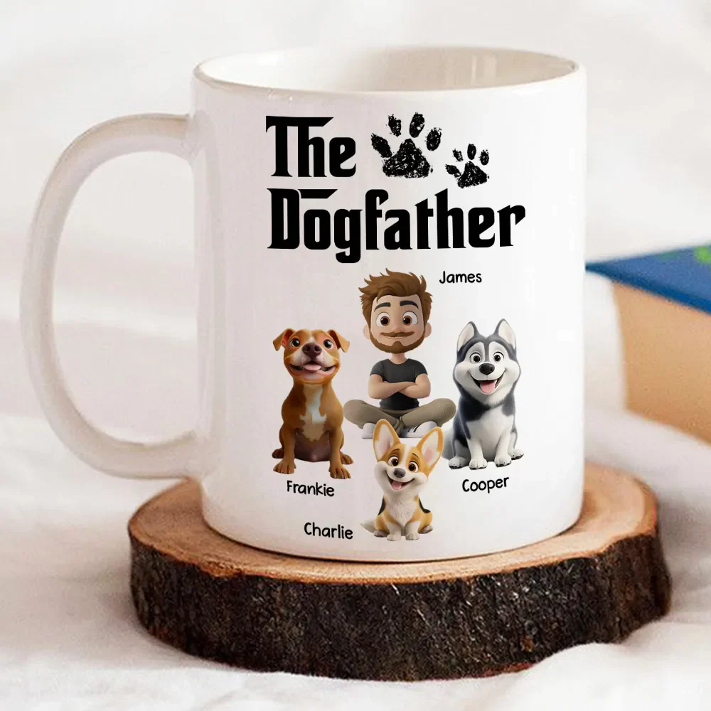 Cool Dog Father - Personalized White Mug- Gift for Pet Owners, Dog Lovers, Dog Dad | CLP15.V2 HH01 - Image 3