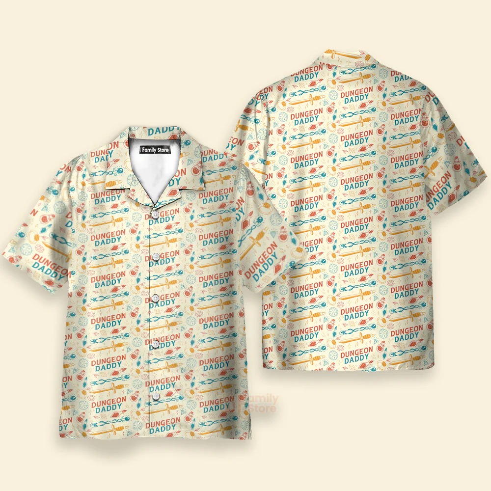 DnD Dungeon Daddy Pattern - Hawaiian Shirt - Image 3