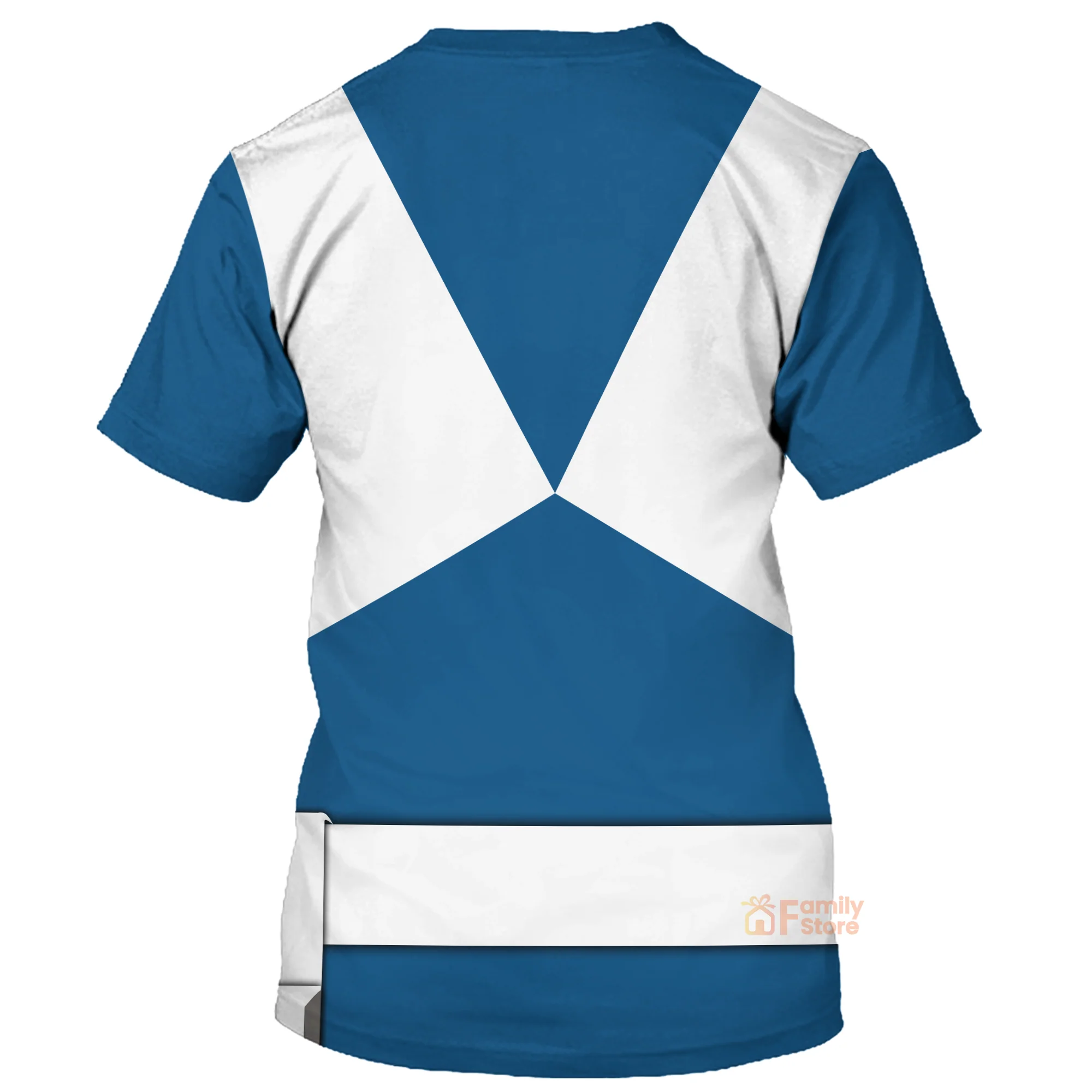 Cosplay Blue Mighty Morphin Power Ranger T-Shirts For Men PRHS73 - Image 2