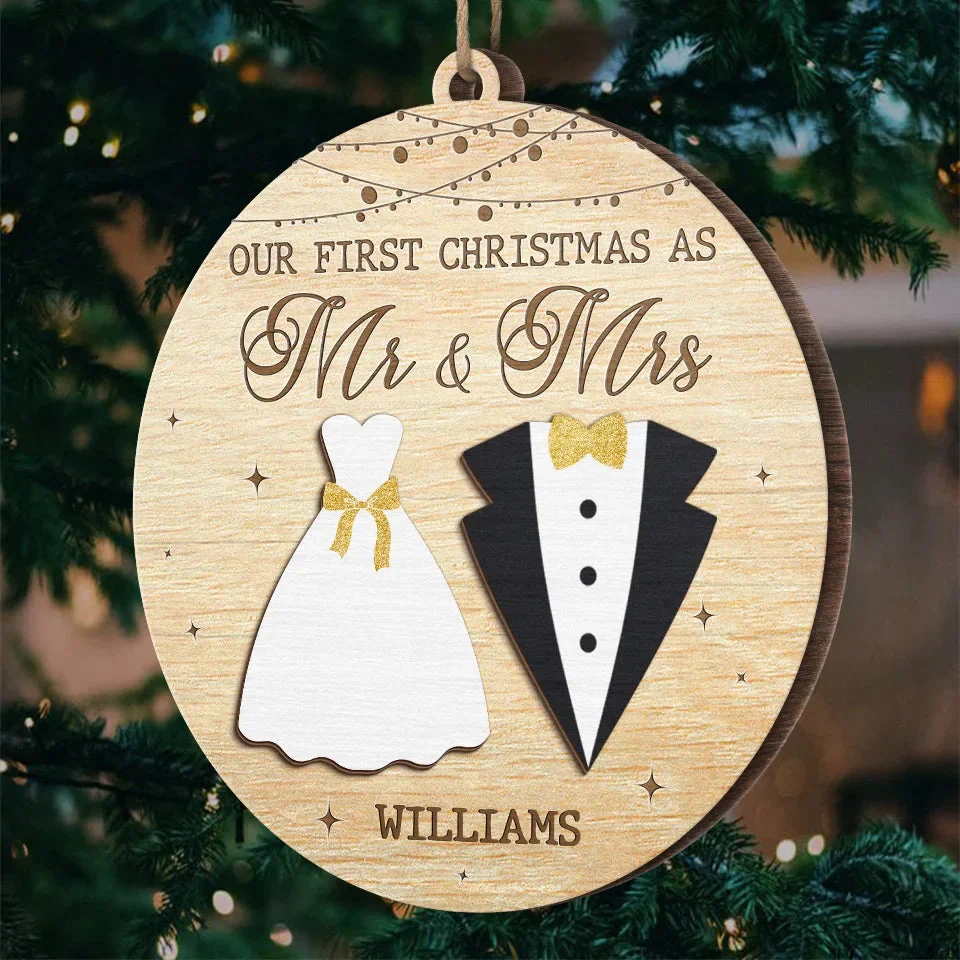Counting Down The Days Until Our First Christmas Together - Personalized Wood Ornament - Gift For Couple, Husband Wife, Anniversary, Engagement, Wedding, Marriage Gift NH96 - Image 2