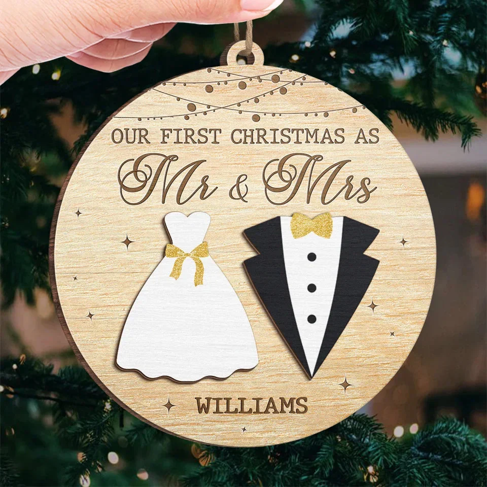 Counting Down The Days Until Our First Christmas Together - Personalized Wood Ornament - Gift For Couple, Husband Wife, Anniversary, Engagement, Wedding, Marriage Gift NH96 - Image 3