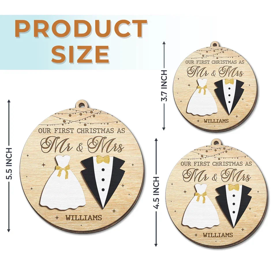 Counting Down The Days Until Our First Christmas Together - Personalized Wood Ornament - Gift For Couple, Husband Wife, Anniversary, Engagement, Wedding, Marriage Gift NH96 - Image 4