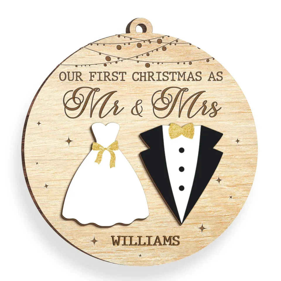Counting Down The Days Until Our First Christmas Together - Personalized Wood Ornament - Gift For Couple, Husband Wife, Anniversary, Engagement, Wedding, Marriage Gift NH96 - Image 5