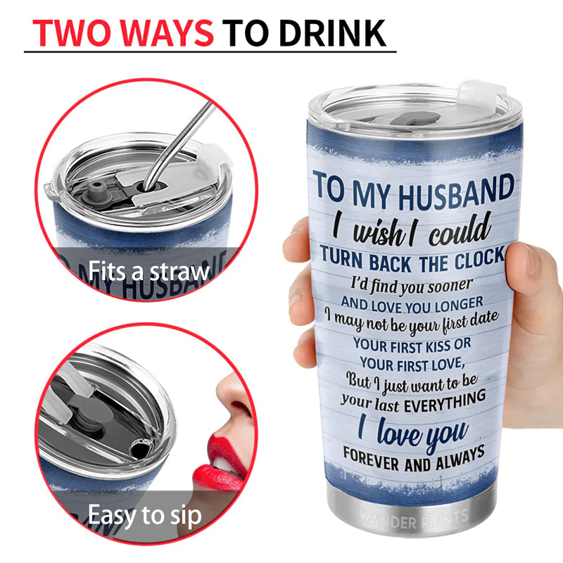Couple Gifts, Birthday Gifts, Anniversary Gift, Grandparents Day Gifts - I Wish I Could Turn Back The Clock Winter, Old Couple Gift, Custom Tumbler, Travel Cup, Insulated 20oz Tumbler - Image 4