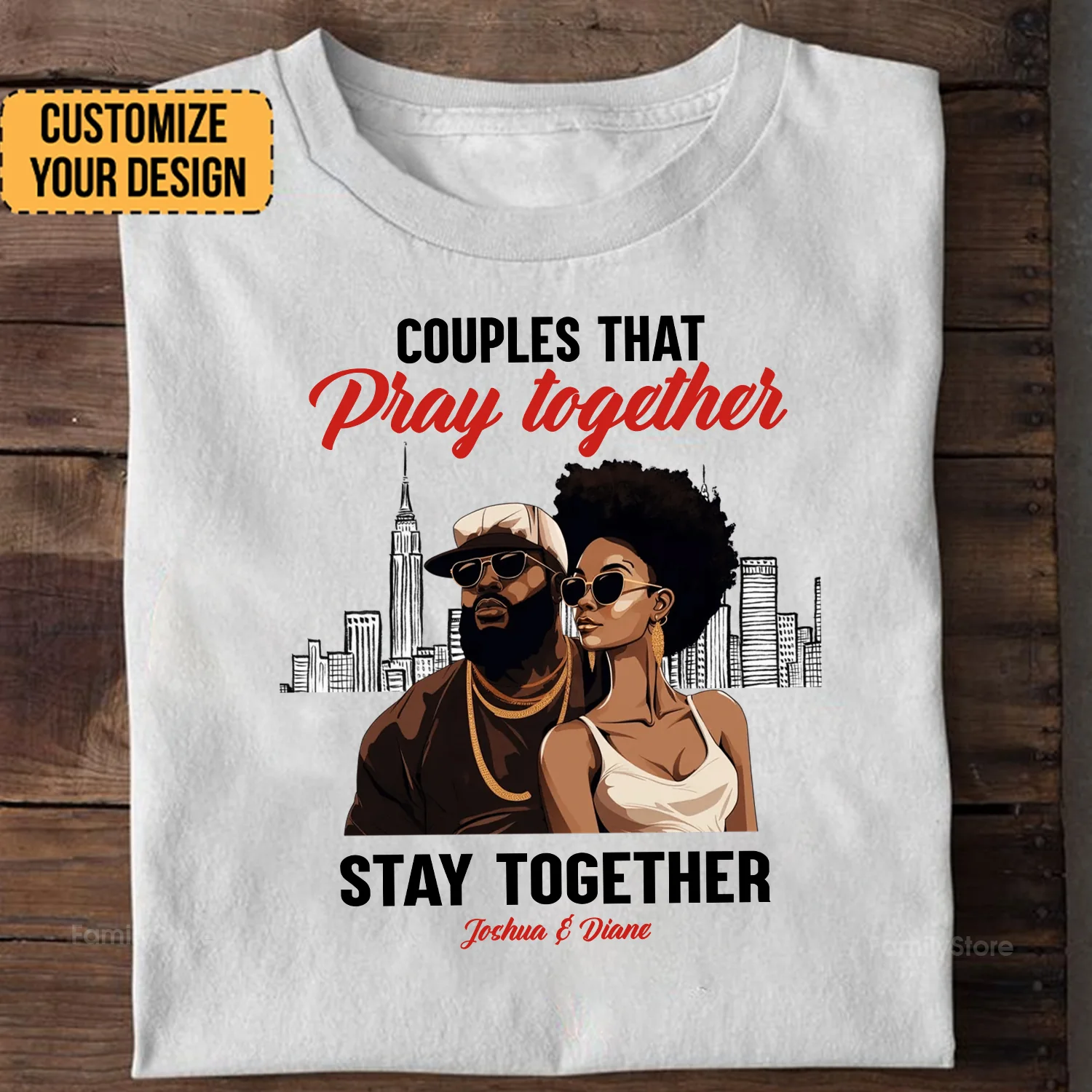 Couple That Pray Together Stay Together Black African - Personalized Shirt - Gift For Couple, Husband Wife - GR5 NH96