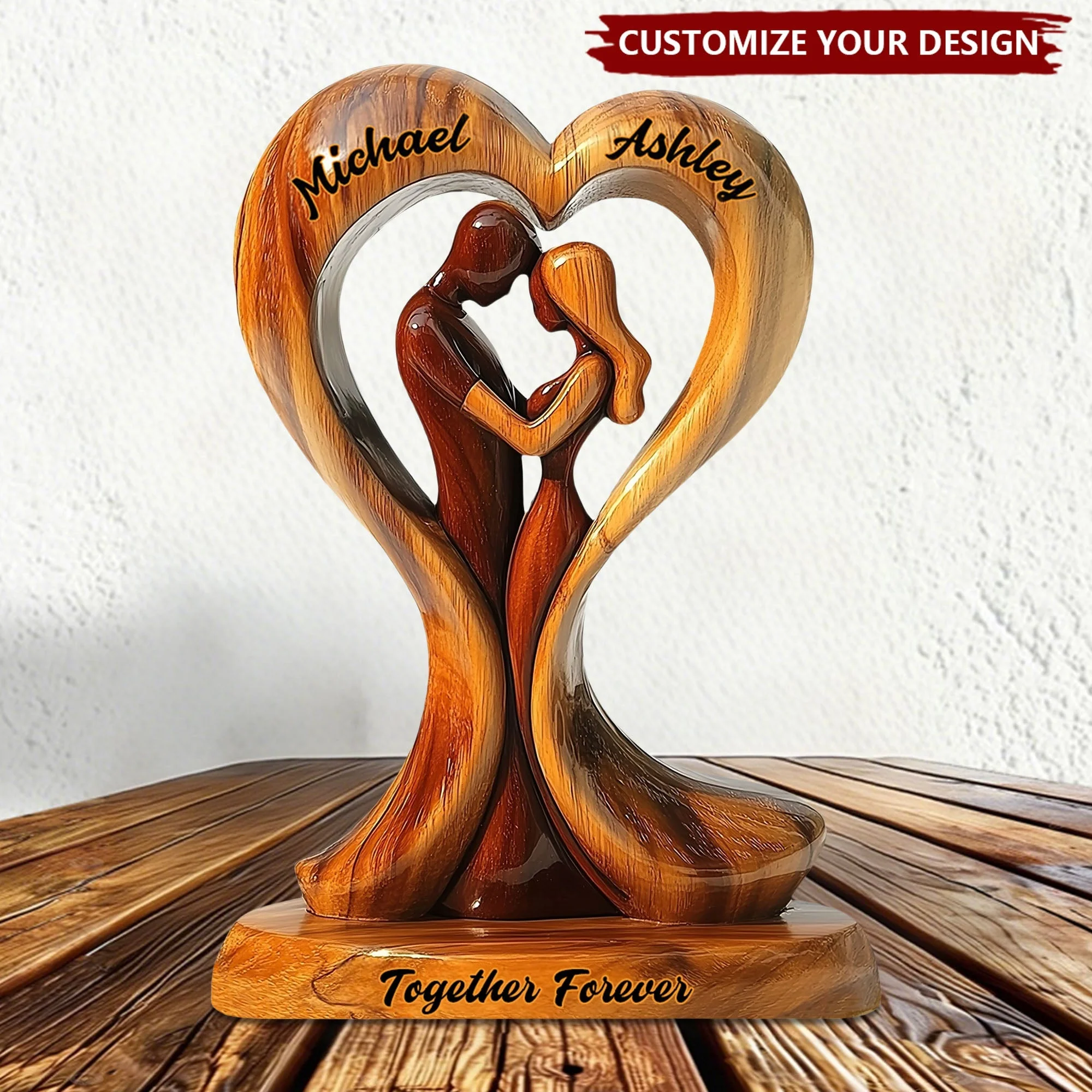 Couple Together Forever - Personalized Custom Shaped Acrylic Plaque - Gift For Couples NL122 - Image 2