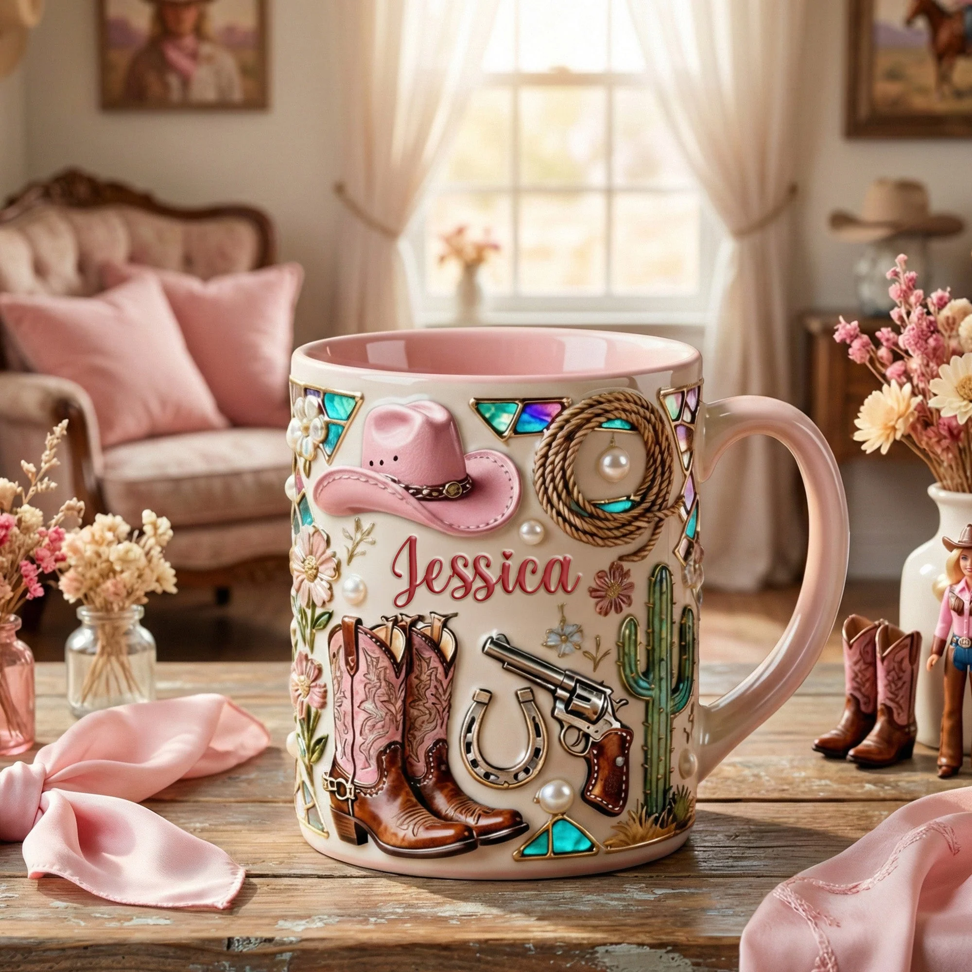 Cowgirl - Personalized Accent Mug - Gift For Her HH01