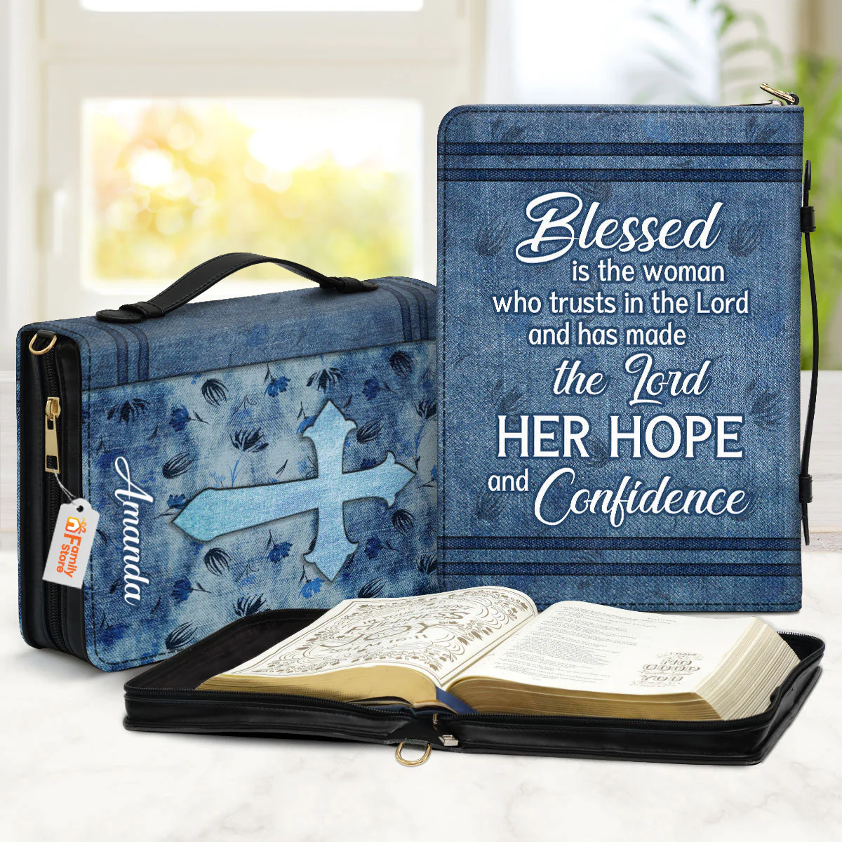 Cross Blessed In The Woman Who Trust In Lord - Beautiful Personalized Bible Covers - AT4082439 - Image 2