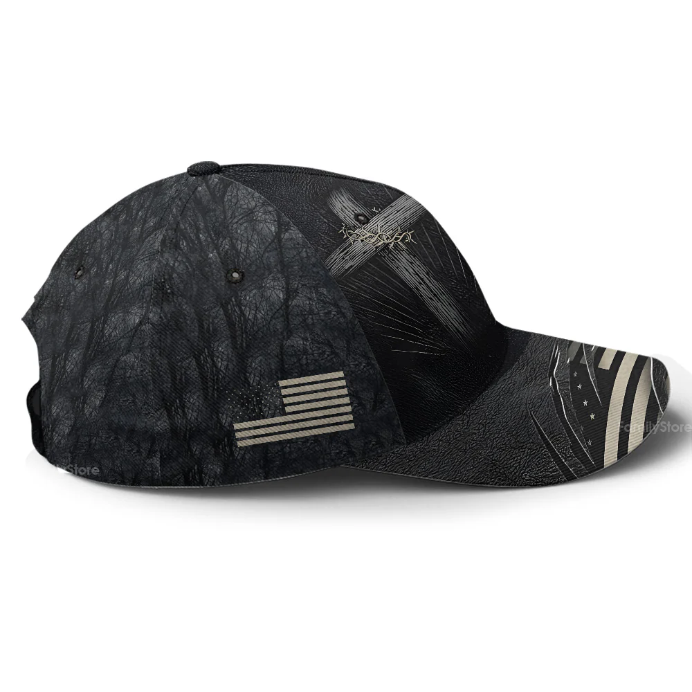 Cross Faith Over Fear USA Flag Religious Christian - Personalized Classic Cap - Gift For Him | PT - Image 7