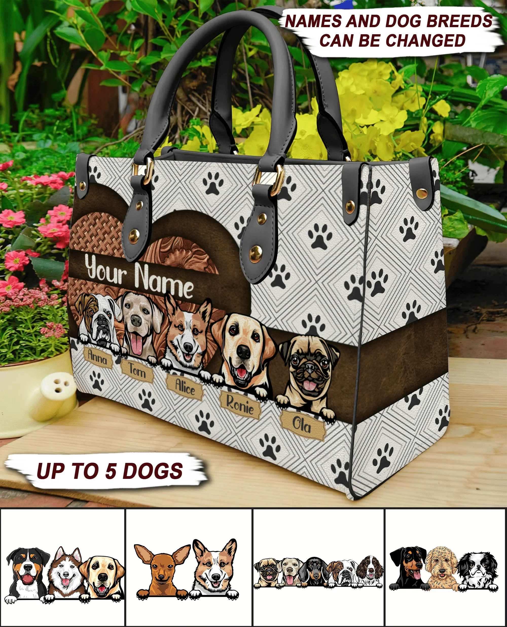 A Little Bit Rotten And A Lotta Love - Personalized Leather Handbag - Gift for Dog Lovers, Dog Mom | CLP13