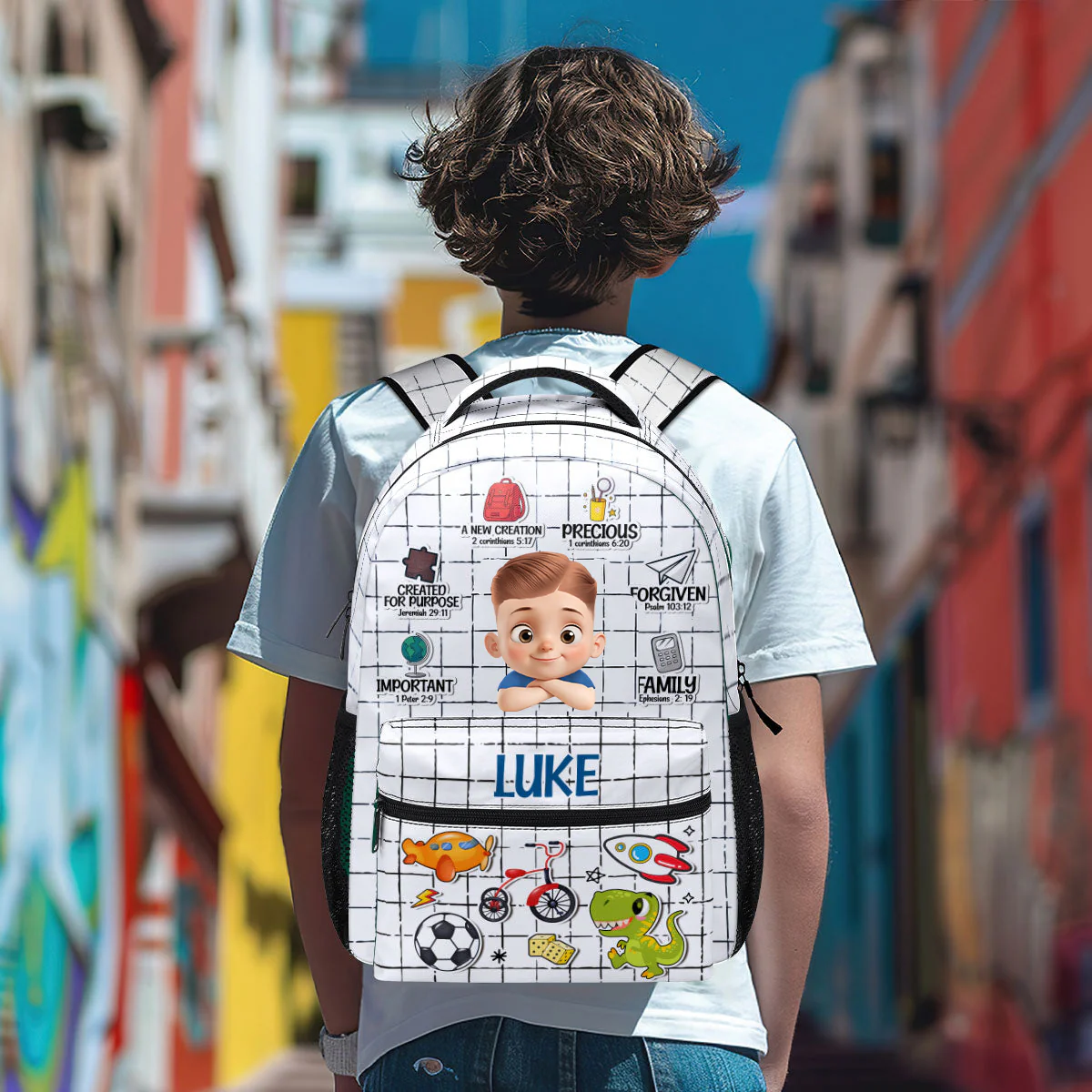 Custom Bible Verses Back To School Bag - Personalized Backpack - Gift For Kids | GR26 TD118 - Image 3