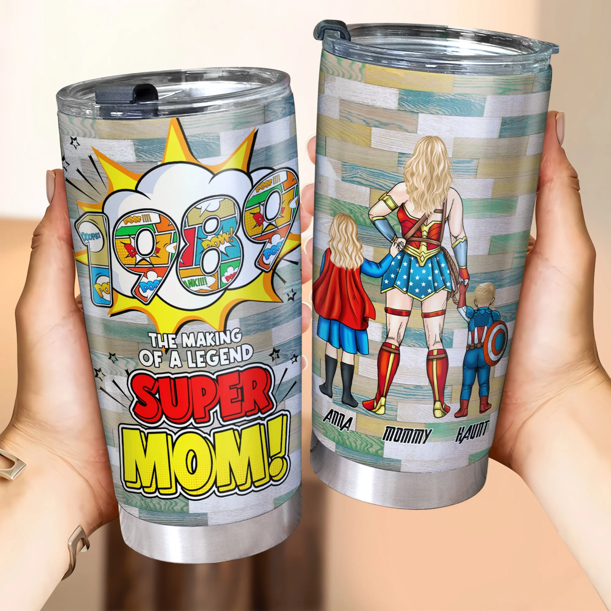 Custom Birth Year The Making Of A Legend Super Hero Mom - Personalized Stainless Steel Tumbler - Gift For Mom, Mother's Day | CL02 NA94