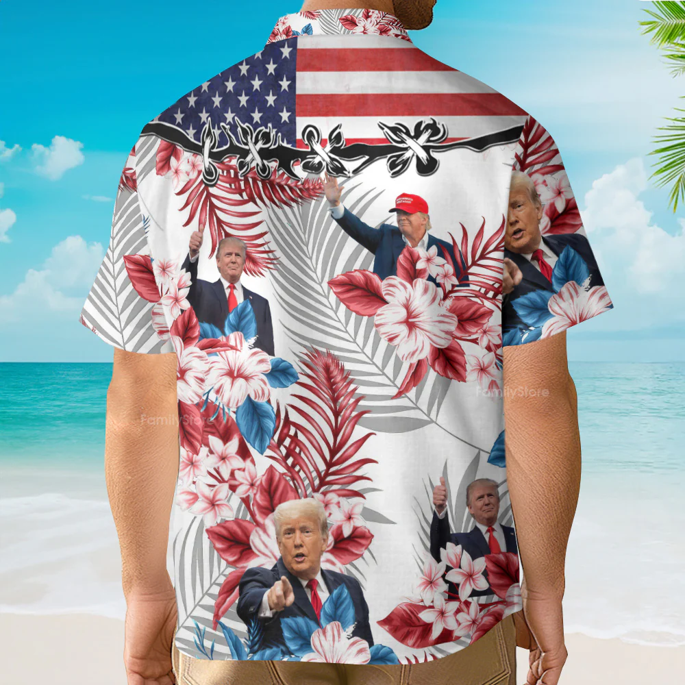 Custom Donald Trump Face Hawaii Shirt - Image 4