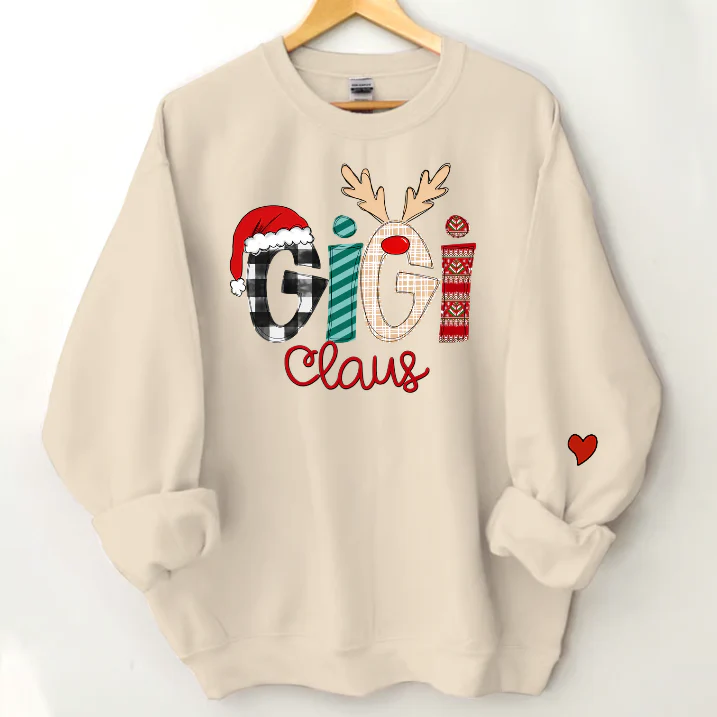 Custom Family Name Aunt Claus - Personalized Sweatshirt - Best Christmas Gift For Grandma, Mom, Family Member - NH96 - Image 2