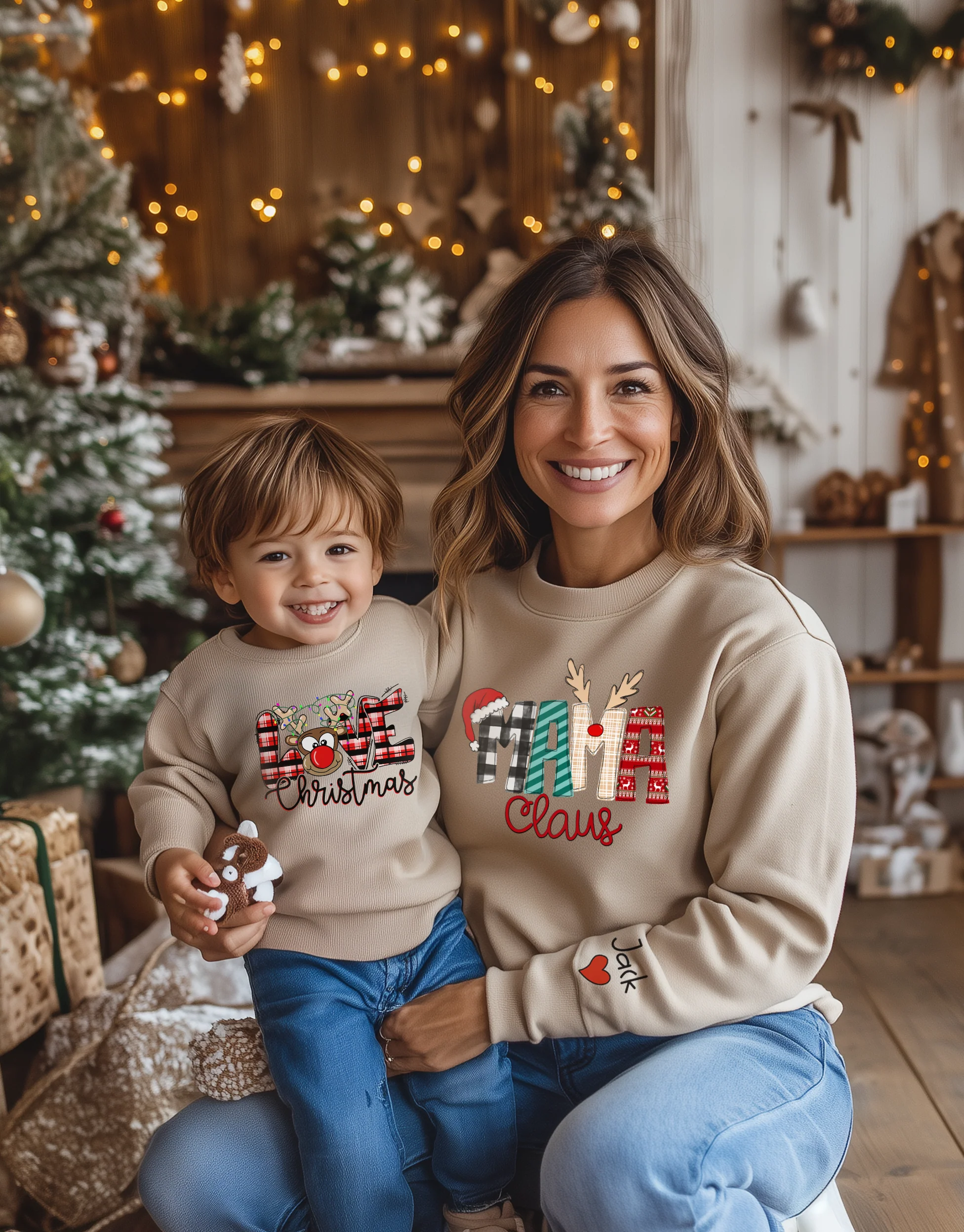 Custom Family Name Gigi Claus - Personalized Sweatshirt - Best Christmas Gift For Grandma, Mom, Family Member - NH96 - Image 2