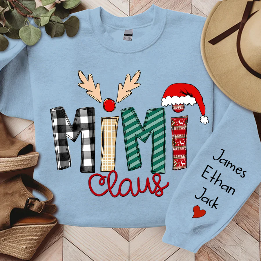 Custom Family Name Mimi Claus - Personalized Sweatshirt - Best Christmas Gift For Grandma, Mom, Family Member - NH96 - Image 4