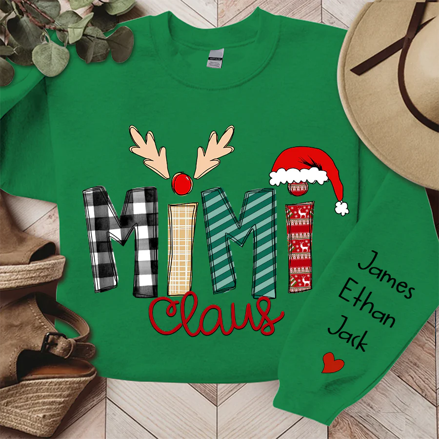 Custom Family Name Mimi Claus - Personalized Sweatshirt - Best Christmas Gift For Grandma, Mom, Family Member - NH96 - Image 6