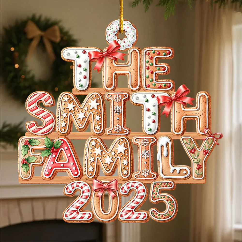 Custom Gingerbread Letter - Personalized Acrylic Ornament - Christmas Gift For Family Members NA94 - Image 3