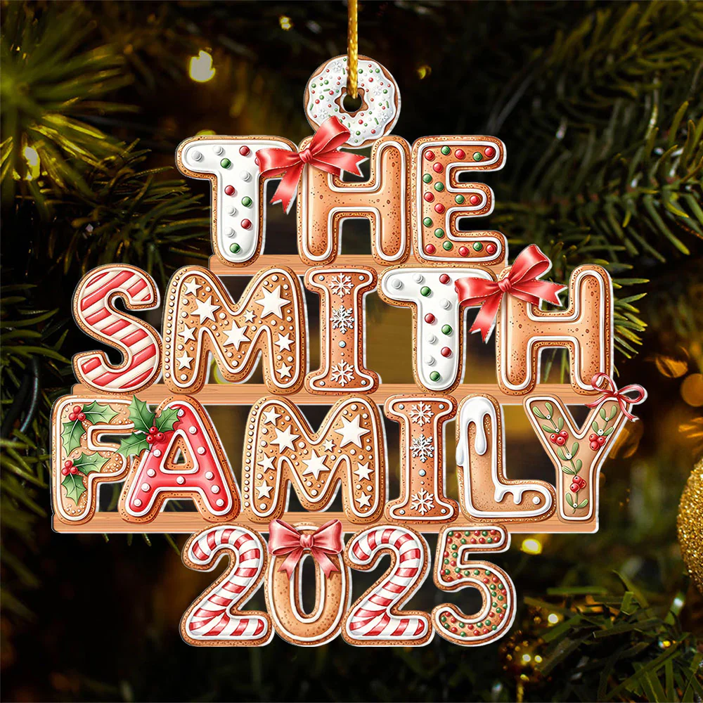 Custom Gingerbread Letter - Personalized Acrylic Ornament - Christmas Gift For Family Members NA94 - Image 4