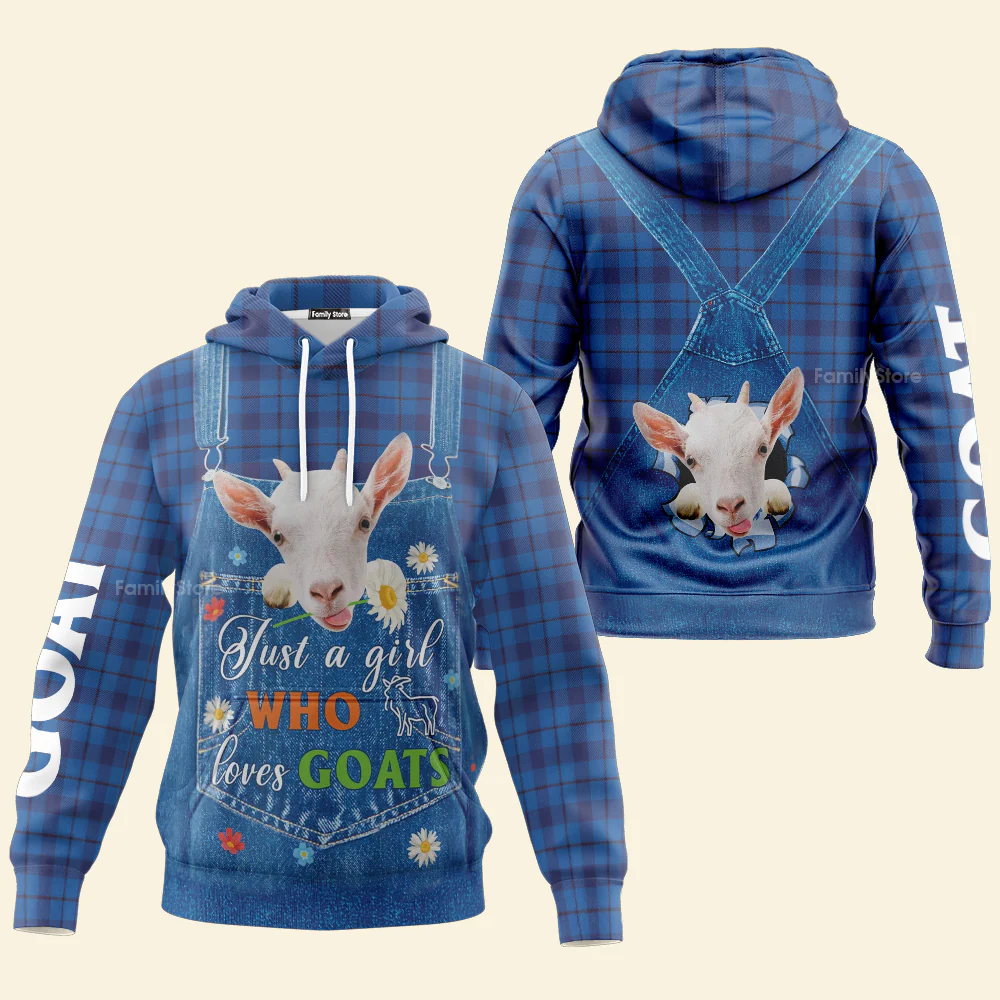 Just A Girl Who Loves Goats All Over Print Hoodie For Men And Women - Image 2