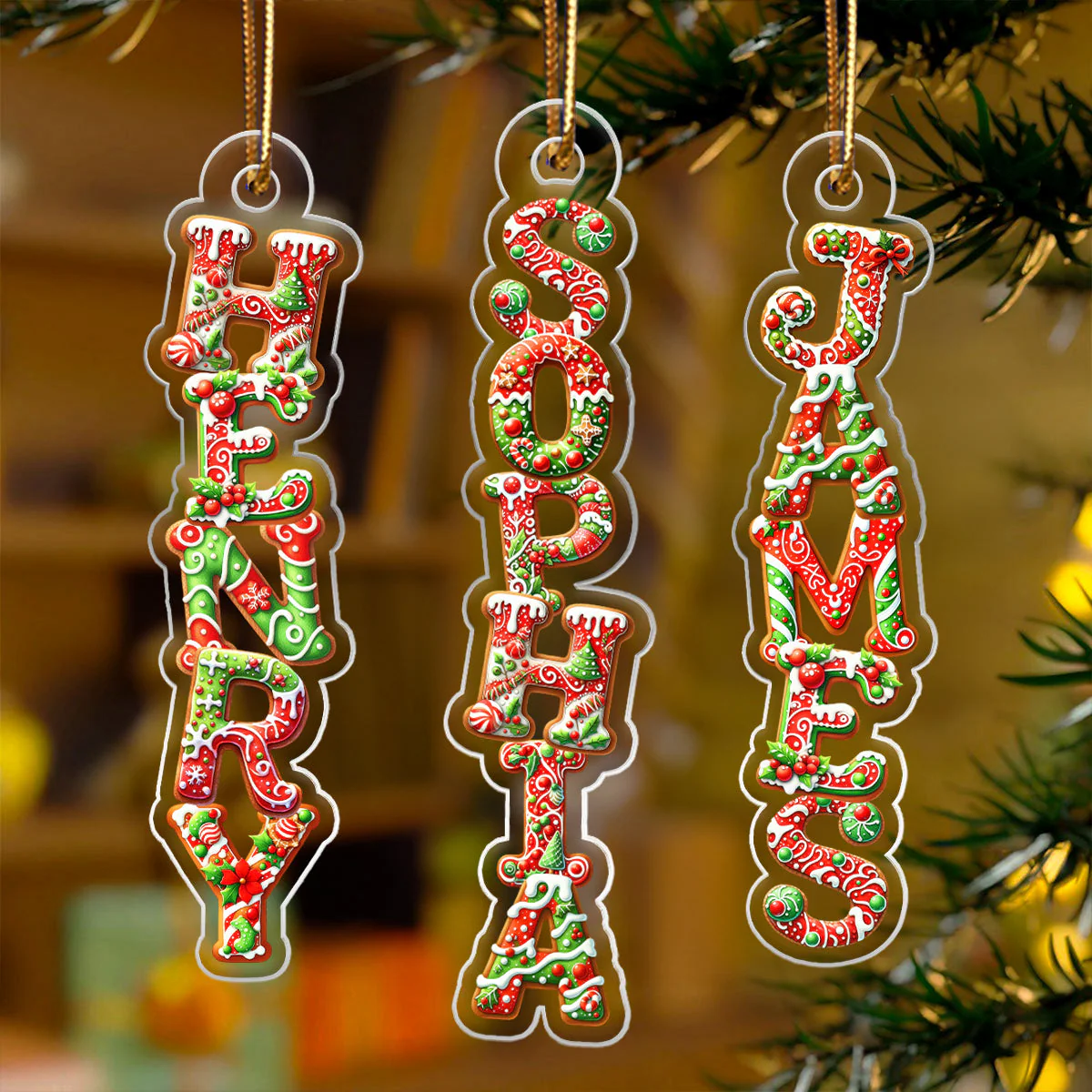 Custom Letters 2025 Everyone Has A Unique Name - Personalized Acrylic Ornament - Christmas Gift For Family Members NA94