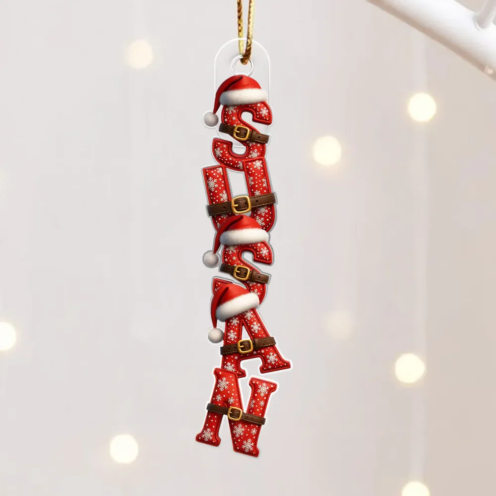 Custom Letters 2025 Santa Pattern Alphabet - Personalized Acrylic Ornament - Christmas Gift For Family Members NA94 - Image 3