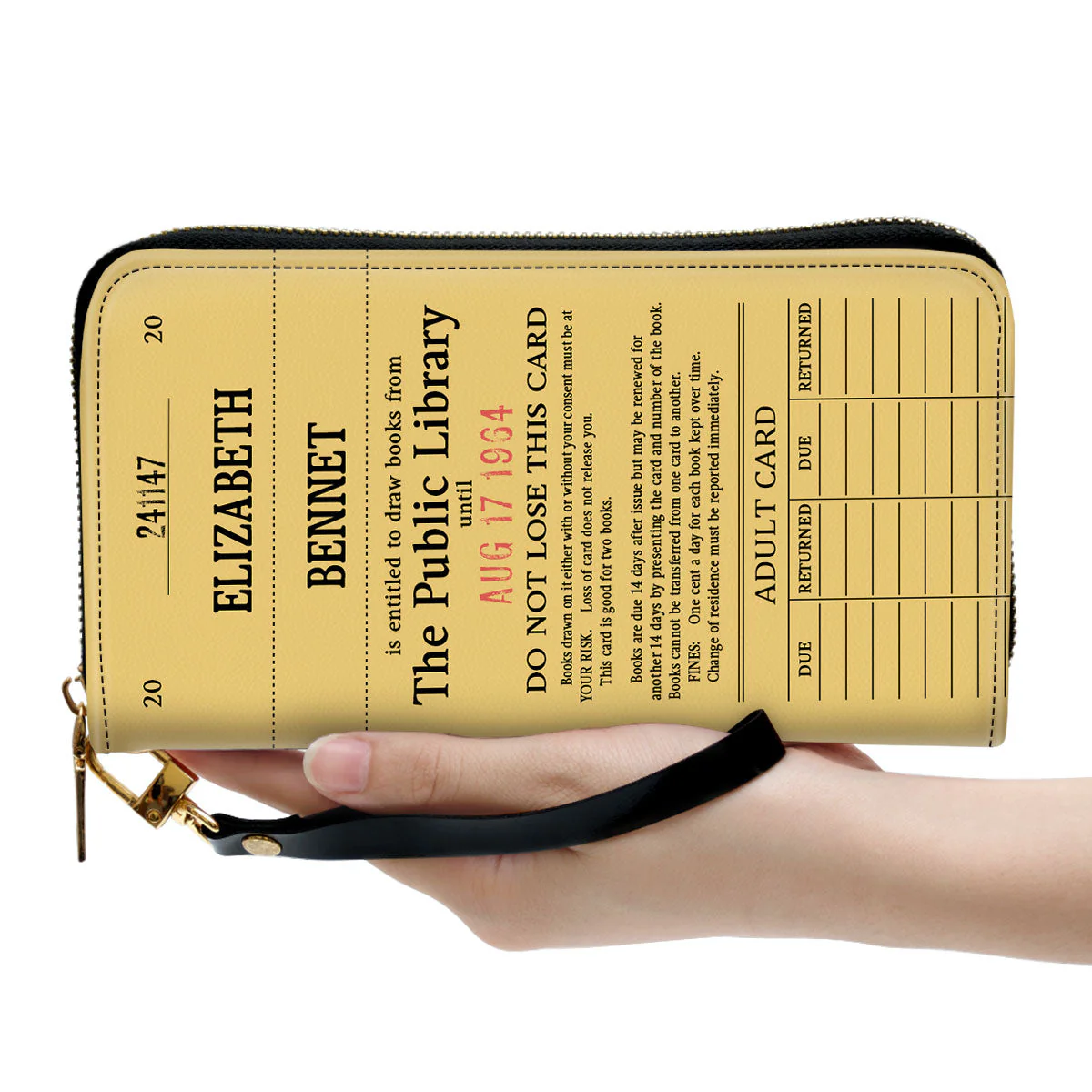 Custom Library Card - Personalized Leather Long Wallets - Gift For Book Lovers, Readers HH01 - Image 2