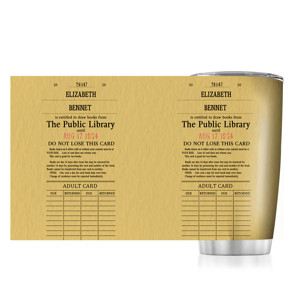 Custom Library Card - Personalized Stainless Steel Tumbler - Gift For Book Lovers, Readers HH01 - Image 5