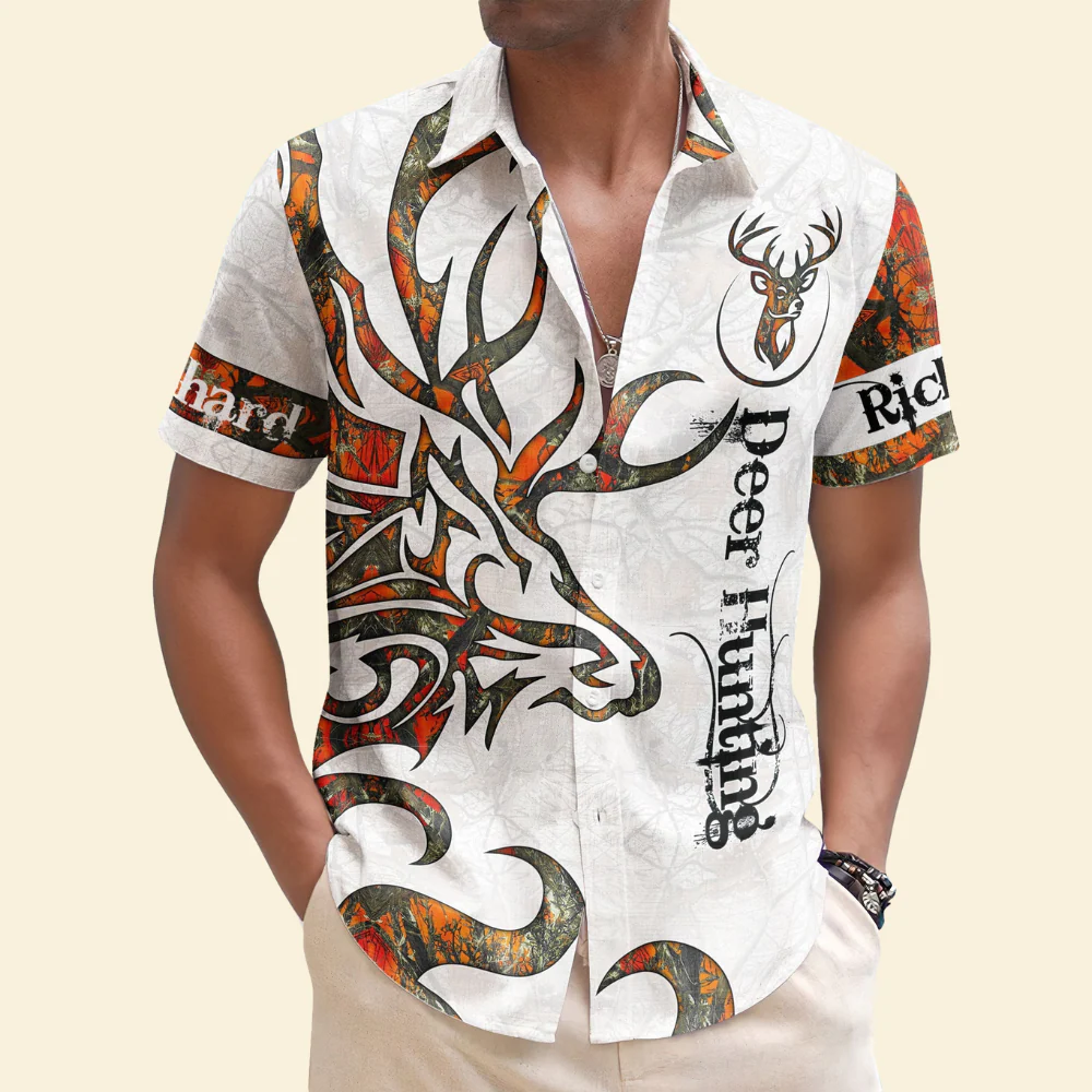 Custom Name Deer Hunting Camo Realtree - Gift For Hunting Lovers - Personalized Hawaiian Shirt