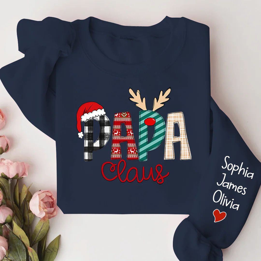 Custom Name Merry Christmas Papa Claus, Dad Claus - Personalized Sweatshirt - Gift for Dad, Grandpa, Husband - NH96 - Image 10