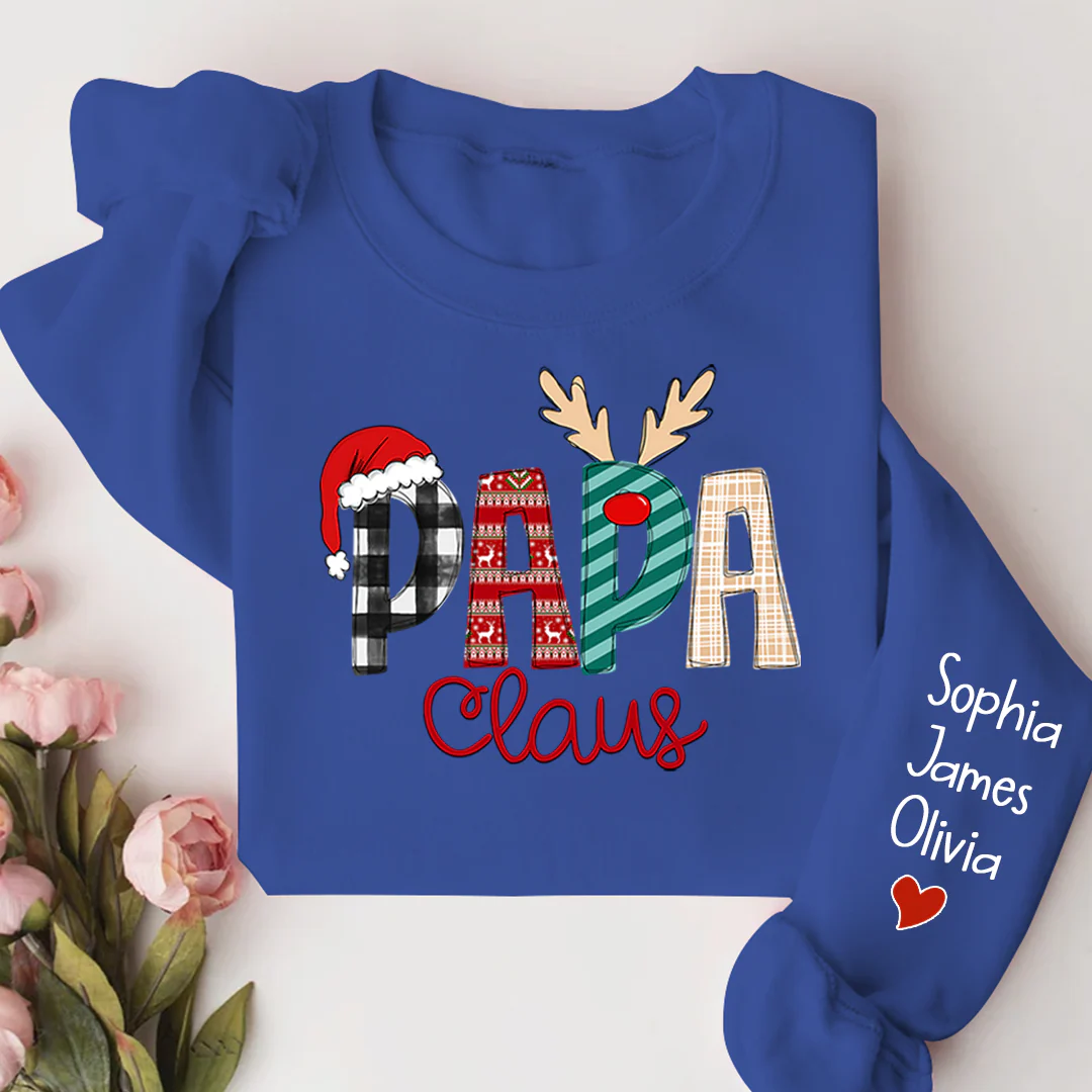 Custom Name Merry Christmas Papa Claus, Dad Claus - Personalized Sweatshirt - Gift for Dad, Grandpa, Husband - NH96 - Image 11