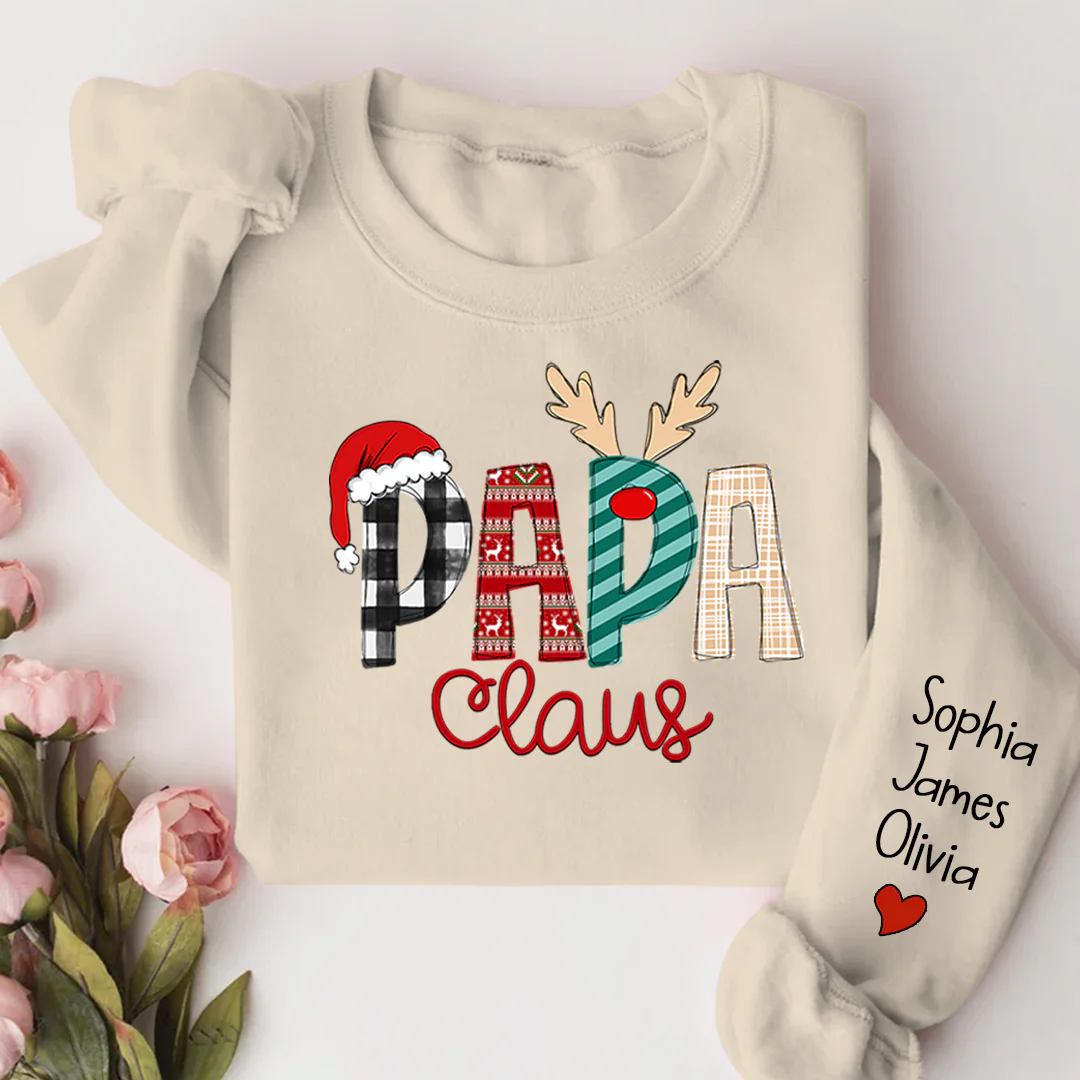 Custom Name Merry Christmas Papa Claus, Dad Claus - Personalized Sweatshirt - Gift for Dad, Grandpa, Husband - NH96 - Image 14