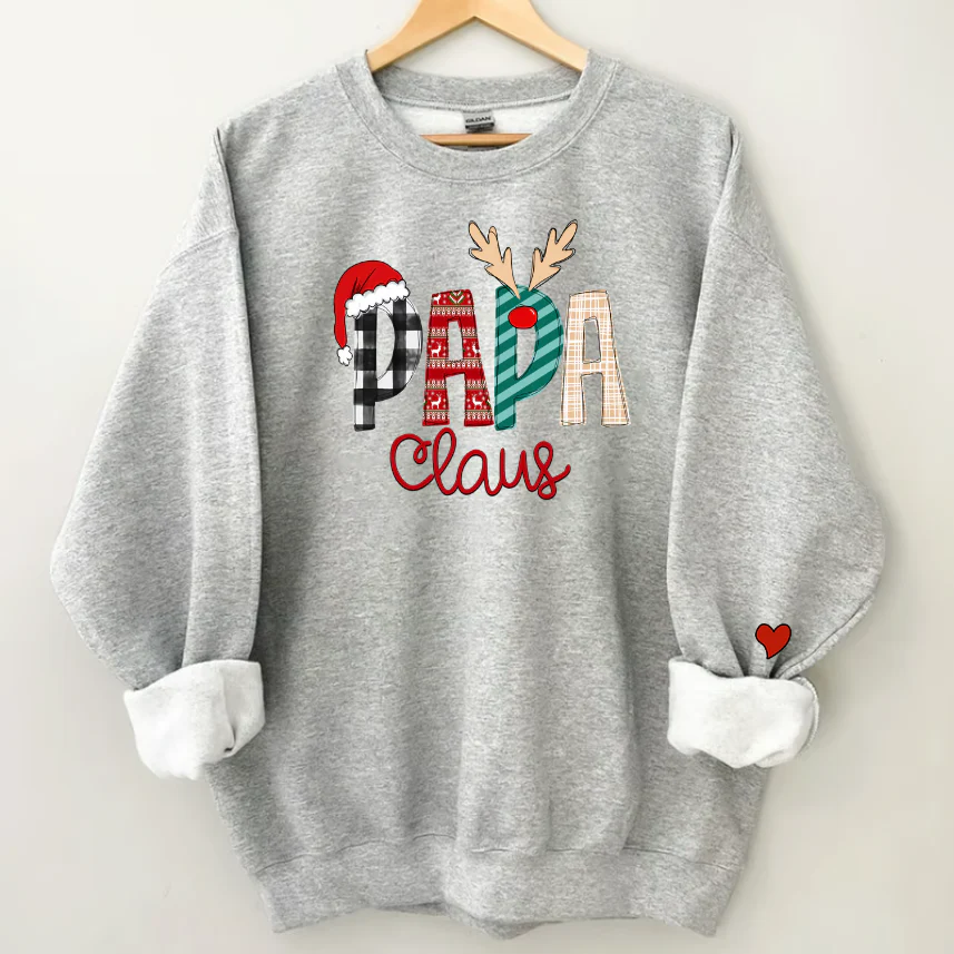 Custom Name Merry Christmas Papa Claus, Dad Claus - Personalized Sweatshirt - Gift for Dad, Grandpa, Husband - NH96 - Image 3
