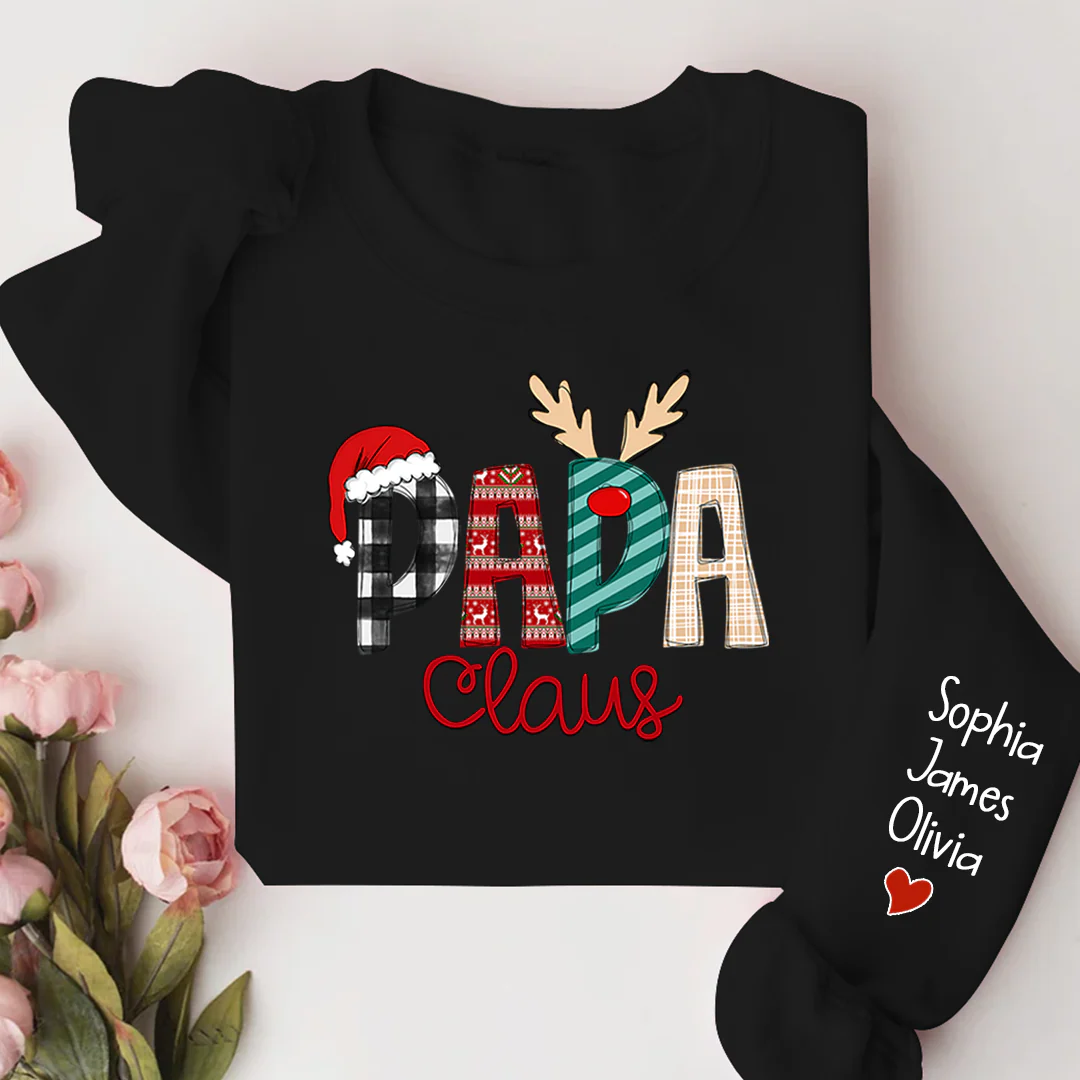 Custom Name Merry Christmas Papa Claus, Dad Claus - Personalized Sweatshirt - Gift for Dad, Grandpa, Husband - NH96 - Image 4