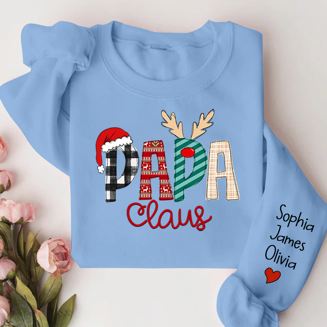 Custom Name Merry Christmas Papa Claus, Dad Claus - Personalized Sweatshirt - Gift for Dad, Grandpa, Husband - NH96 - Image 7