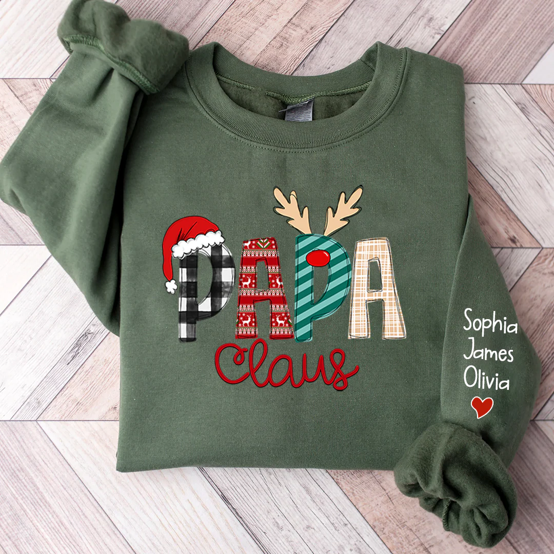 Custom Name Merry Christmas Papa Claus, Dad Claus - Personalized Sweatshirt - Gift for Dad, Grandpa, Husband - NH96 - Image 9