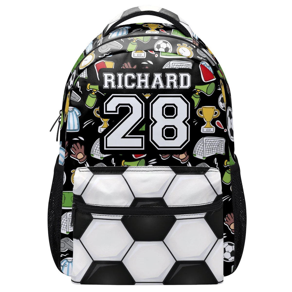 Custom Name Sports School Bag - Personalized Canvas Backpack - Gift for Kids TD118