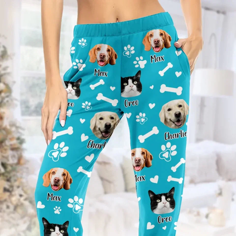 Custom Photo A House Is Not A Home Without Pets  - Personalized Pajama Pants - Gift For Pet Lovers - NA94 - Image 2