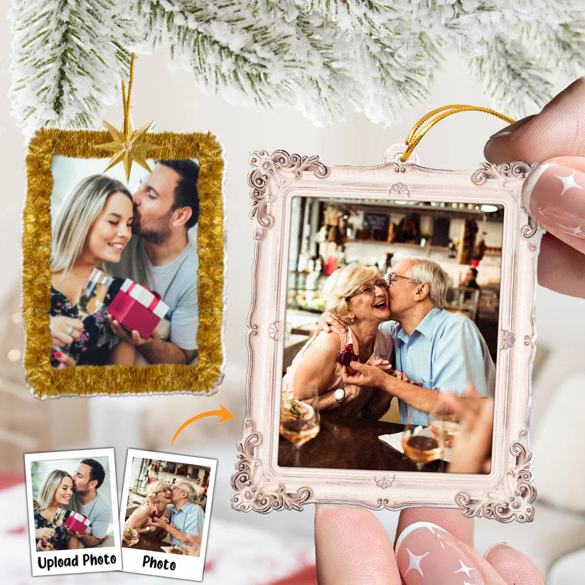 Custom Photo And Frames Mery Christmas - Gift For Family - Personalized Acrylic Ornament NA94 - Image 2