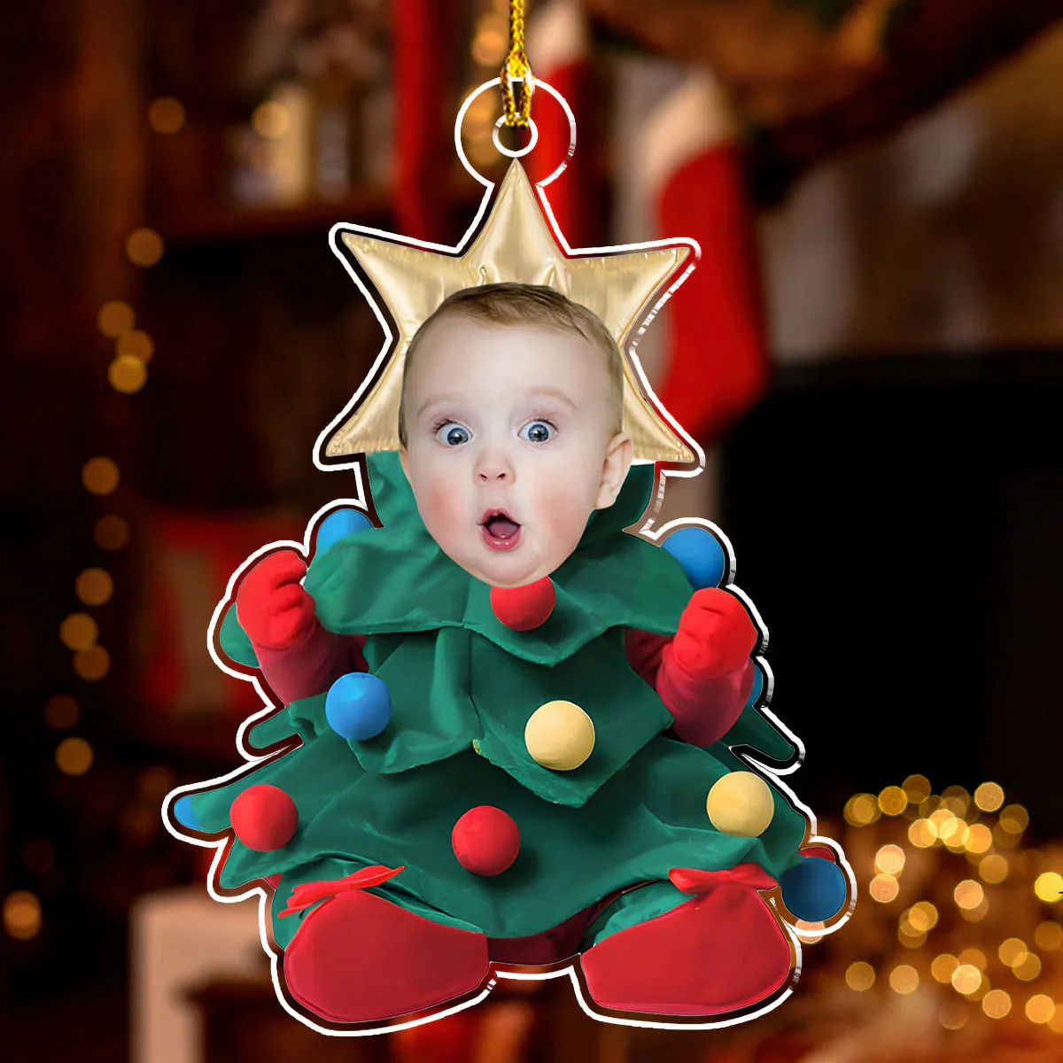 Custom Photo Baby Christmas Tree With Lights 2025 - Personalized Acrylic Ornament - Christmas Gift NA94 - Image 3
