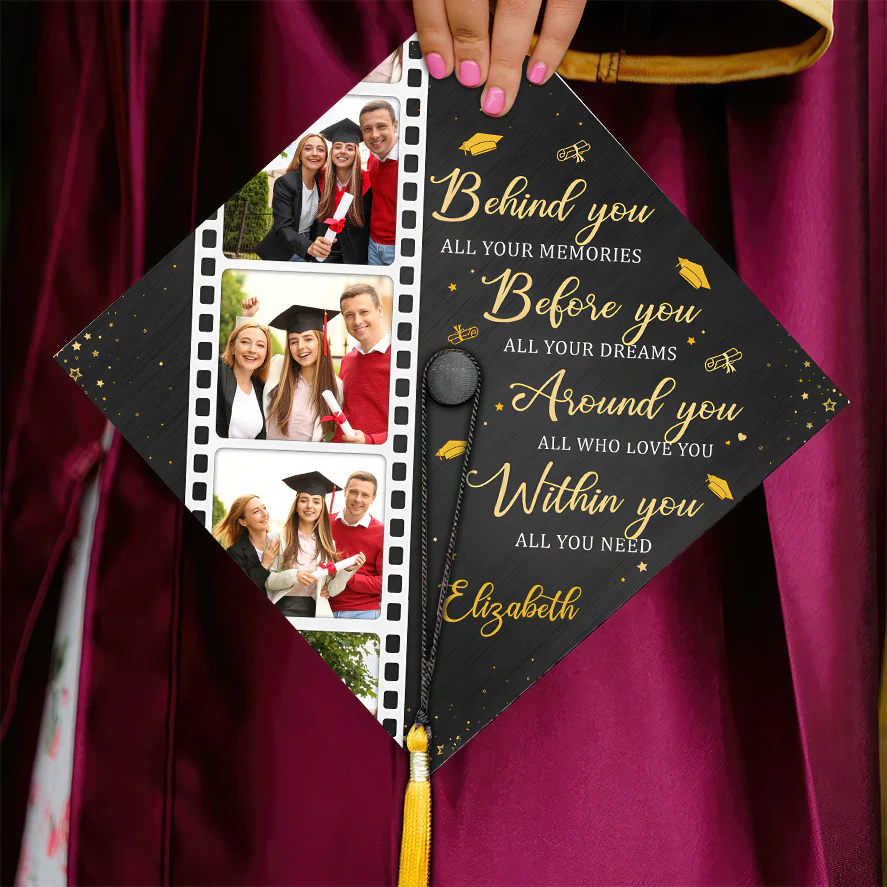 Custom Photo Behind You All Your Memories - Personalized Graduation Cap Topper | NA94