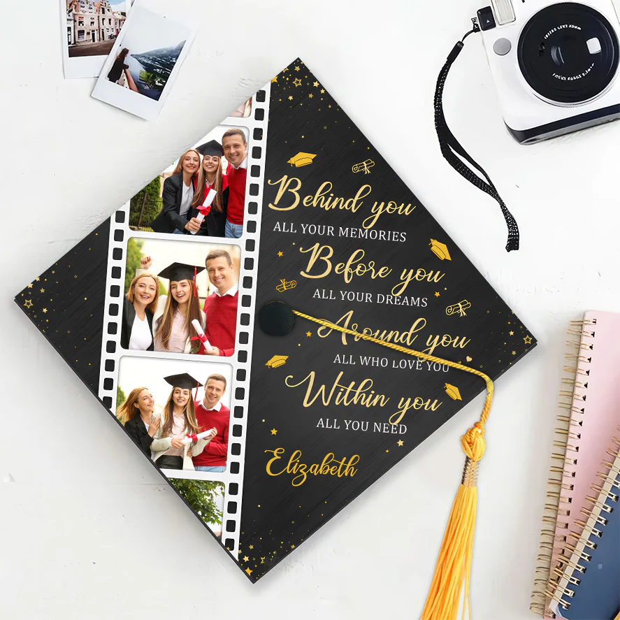 Custom Photo Behind You All Your Memories - Personalized Graduation Cap Topper | NA94 - Image 4
